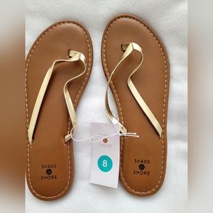 Cute Women's Gold and Brown Sandals Sz 8